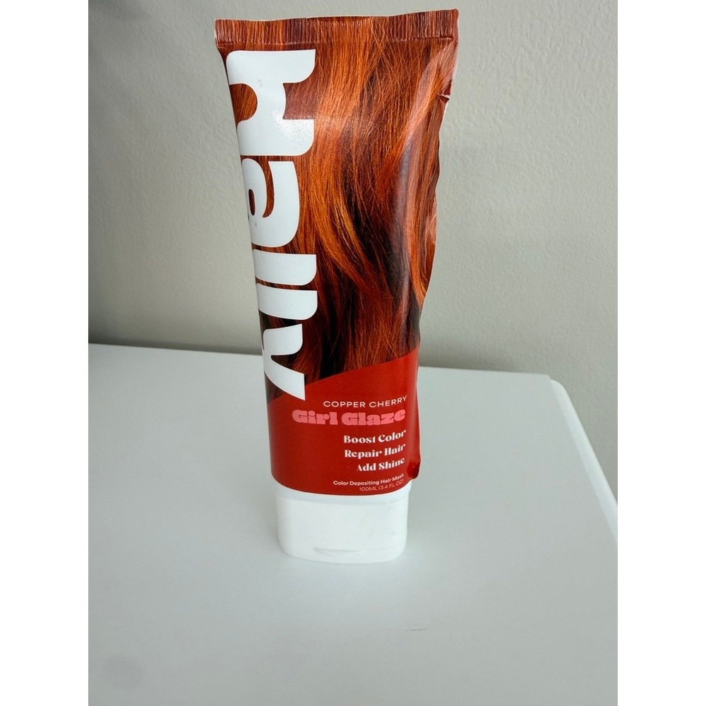 Hally Girl Glaze Hair Mask Unisex 3.4oz Copper Cherry Color Deposit NWT